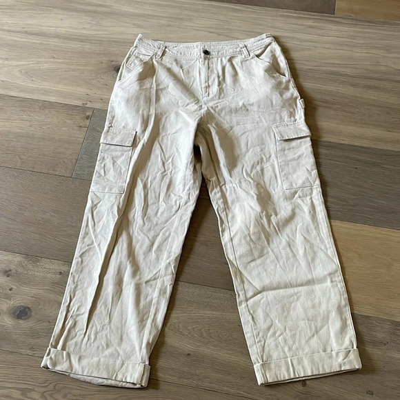 Sandy Liang For Target Womens Cargo Pants Size 14 Mid Rise Straight Leg - Picture 5 of 12
